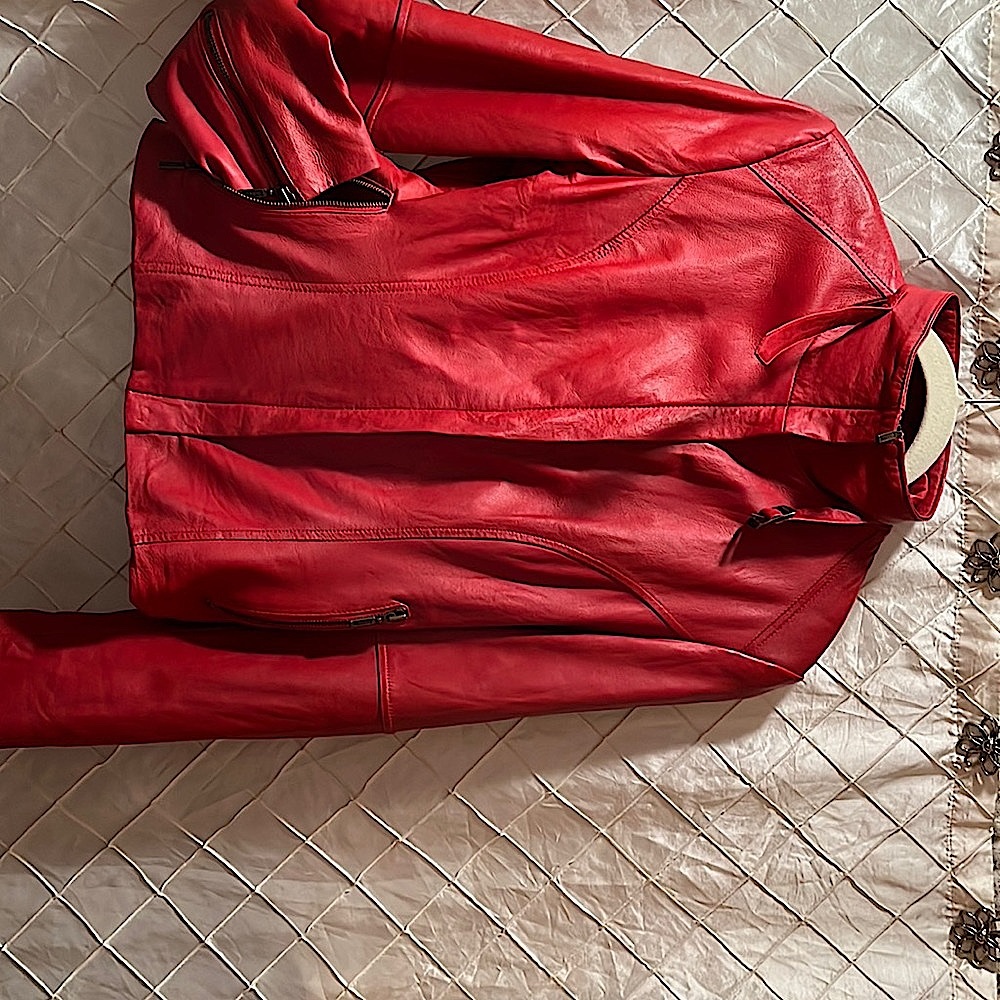 Red leather jacket